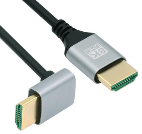 chenyang Câble HDMI 2.1 type A mâle vers mâle 8K 4K HDTV 90 degrés coudé vers le bas 1 m