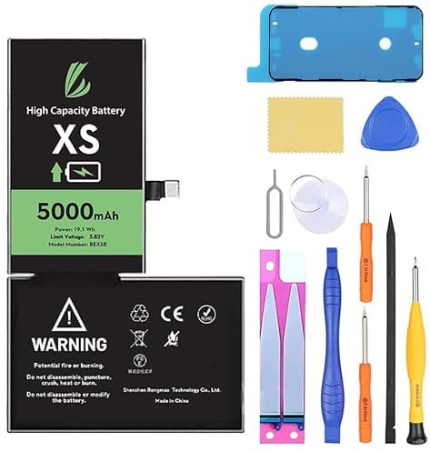 LL Trader Batterie pour iPhone XS, 5000mAh Batterie Lithium ION Haute capacité avec Outils de réparation BU