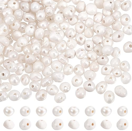 PH PandaHall 200 Stück 2 Farben Süßwasserperlen 1.5~3 mm Kartoffelform Perlen Kleine Natürliche Perlen Lose Abstandsperlen Für Schmuck Ohrringe Armbänder Halsketten Zum Basteln