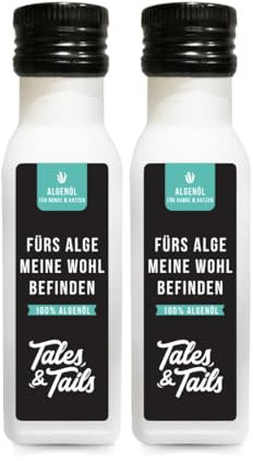 Tales&Tails - Fürs ALGEmeine Wohlbefinden - 100% Algenöl mit Omega 3 für Hunde (2er Pack)