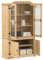 Homgoday Sideboard Küchenschrank, Vitrine Corona 103,5 x 42 x 180 cm aus massivem Kiefernholz, Aufbewahrungsschrank für Wohnzimmer, Schlafzimmer