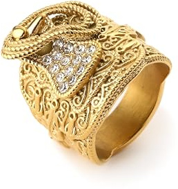 THE BLING KING Saddle Ring, Brass, Gold, Size 7, Women's