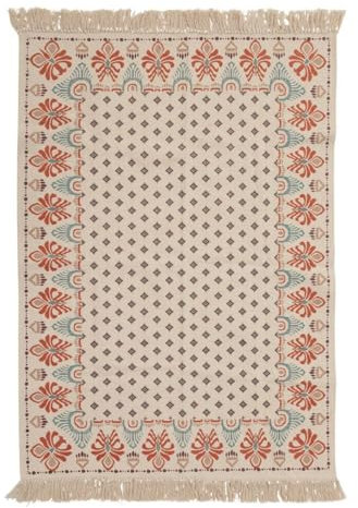 Atmosphera - Tapis Ikat Coton tufté Ivoire 120x170cm