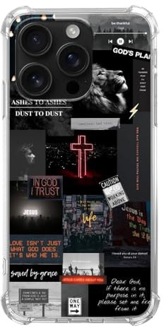 Pvflefkr Christian Aesthetic Phone Case Compatible with iPhone 16 Pro Max, Bibilical Faith Phone Case for iPhone 16 Pro Max, Cool TPU Bumper Phone Case Cover