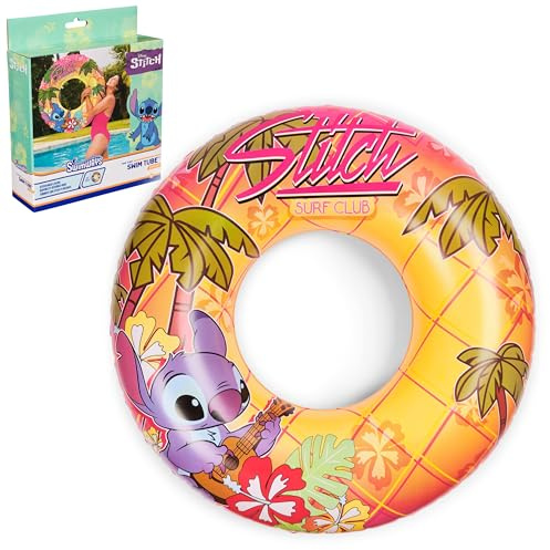 Swimways Stitch - Galleggiante gonfiabile per piscina e giocattoli da piscina per bambini, accessori per piscina e accessori da spiaggia per ragazzi dai 14 anni in su