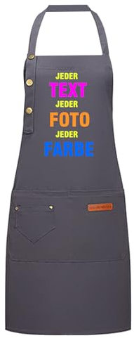 Generisch Schürze Personalisiert Mit Foto Oder Wunschtext,Grillschürze Für Männer-Kochschürze Herren,Grillschürze Für Männer Lustig Personalisierte Geschenke (grau)