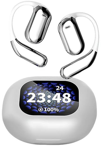 Audífonos sobre la oreja, auriculares inalámbricos abiertos Bluetooth 5.4, IPX5 impermeables, pantalla táctil inteligente, auriculares Bluetooth abiertos, auriculares deportivos inalámbricos para