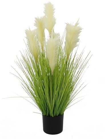 MichaelNoll Kunstgras, künstliches Gras, Dekogras, Kunstpflanze, Zimmerpflanze, Grünpflanze, künstliche Pflanze, Deko, im schwarzen Topf, sehr realistisch, Grün (90 cm - Artikeln. MN-KP-2226)