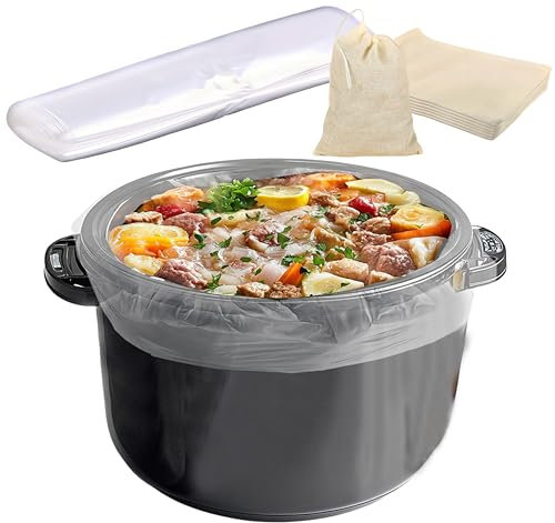 5 Count Crock Pot Liners With Soup Socks For Chicken Soup 19 X 24 Slow Cooker Liners With Stuffing Bags For Turkey Instant Crock pot And Electric Roaster Liners Disposable Liner