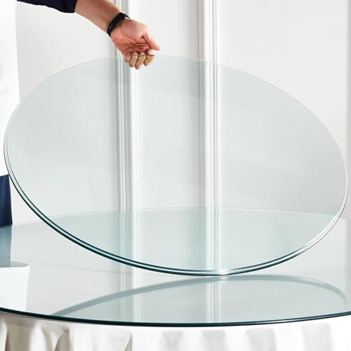 Runde Glastischplatte, 40 cm, transparentes gehärtetes Glas, dekorativer Möbelschutz, runde Tischplatte, 38,1 cm, Glastisch, rund, verschönern Sie Ihre Heimdekoration
