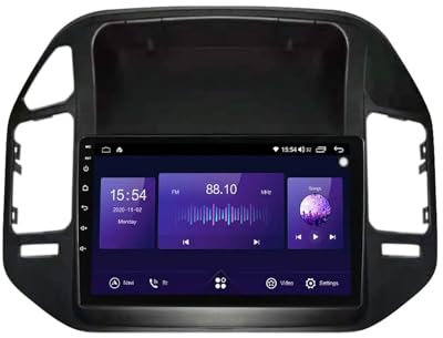 2 DIN Radio de Coche Android 11 de 9 Pulgadas Coche Pantalla Tactil para Mitsubishi Pajero V60 V68 V73 1999-2006 Reproductor Multimedia con WiFi/FM/Mandos del Volante/Cámara Trasera/Navegación GPS(M20