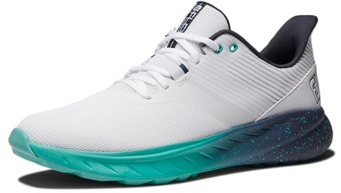 Footjoy Herren Fj Flex Previous Season Style Golfschuh, Weiß/Grün/Blau, 43 EU