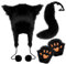 Yeory Fuchs-Kostüm-Set, süßes Pelzkostüm inklusive Mütze, Fuchsschwanz und Fuchshandschuhen, Halloween-Fuchskostüm, Tierkostüm für Erwachsene