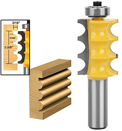 Fräser-Set, Perlenform-Fräser, 3/16 Zoll Radius, Dreifacher Perlen-Zierleisten-Fräser, 1/2 Zoll Schaft, Holzbearbeitungswerkzeug