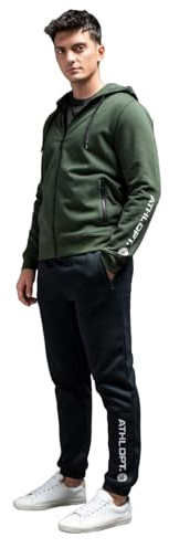 ATHL DPT. Ensemble de jogging moderne pour homme/vêtement de sport/ensemble avec sweat-shirt à capuche et pantalon de jogging avec bords côtelés, XXL