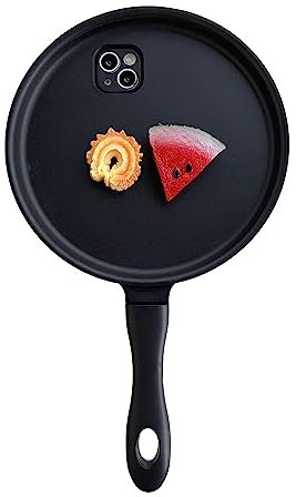 PODSI Funny 3D Phone Case For iPhone 16 15 14 13 12 11 Pro Max X XR XS Max Cellphone Cases Frying Pan Back Cover(A,For iPhone 16)