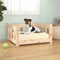 Hovothy Hundebett Bequeme Haustierbett Welpenbett Hundecouch aus Holz Haustiersofa Schlafplatz für Hunde als Auch Katzen Geeignet Wasserabweisend und Langlebig Braun 55,5x45,5x28 cm