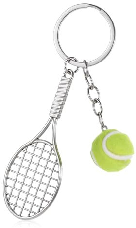 JIYIN Tennis Schläger Schlüsselanhänger, Neuheit Tennis Schläger Schlüsselring Tennisball Anhänger Keychain Kreativer Sport Schlüsselanhänge für Tennisliebhaber Sport Liebhaber