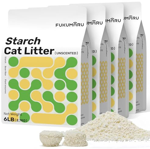 FUKUMARU Maniok Katzenstreu 10.8 kg – Starke Klumpenbildung, Staubfrei, Antihaft-Boden, 24/7 Geruchskontrolle mit pflanzlichen Zutaten