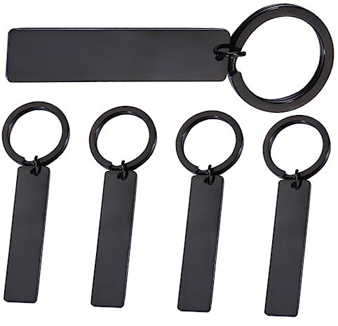 MAJORMENCH 5pcs Stainless Steel Keychain Tags Blank Pendants for Key Key Tags for Number Labeling for Crafting and