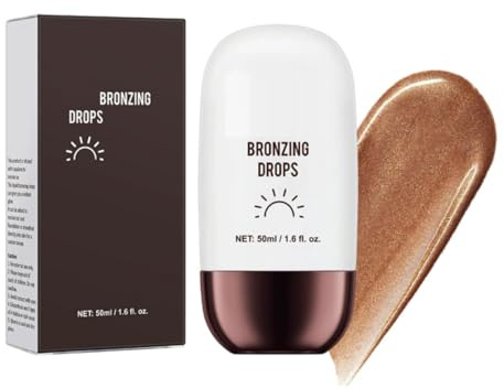 KARLOR 50ml Flüssig Highlighter Creme Bronzer Liquid Glow Make-up flüssig Schimmer Gesicht Illuminator Contour Strahlen für Gesicht und Körper (03#Bronze, 50ml)