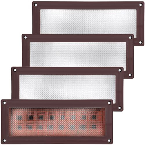 Ratkil Air Vent Covers for Walls - Air Brick Mesh Vent Cover For Pest Proofing Rodent Mesh, Insect Mesh Vent Covers To Prevent Pests Entering Your Home (Pack of 4, Brown, Standard)