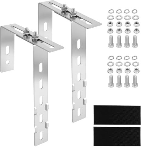 ZONJIE 2 ganci di supporto solare per balcone, supporto solare regolabile, gancio per ringhiera in acciaio inox per pannello solare, balcone e tetto piatto, universale, modulo PV