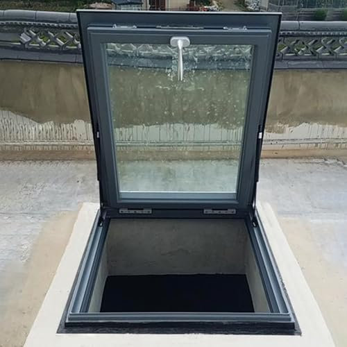 Claraboya para techo de casa, Ventana de Techo con iluminación de pozo con marco de aleación de aluminio y soporte hidráulico silencioso, para sótano, ático o cobertizo, personalizable(80x100cm/31.5x3