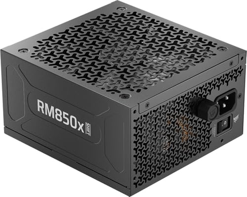 CORSAIR RM850x Shift (2025) Fuente de Alimentación ATX – Negro | Totalmente Modular, Interfaz Lateral Modular, 12V-2x6, ATX 3.1 y PCIe 5.1, Condensadores de 105°C, Cybenetics Gold