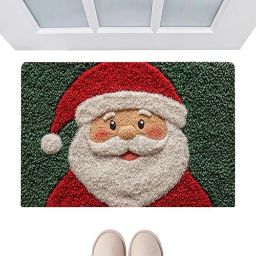 BommFu Weihnachts Badezimmer Matte | Süßer Plüsch-Badezimmerteppich | rutschfest Und Saugfähig Waschbar - Geeignet Für Die Weihnachtsdekoration Von Badezimmer Und Schlafzimmer