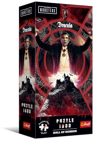 Trefl Premium Plus Quality - Hall of Horror Puzzle: Dracula - 1,000 Pieces, a Series Full of Horror and Dark Atmosphere, Perfect Matching Pieces, for Adults and Children from 14 Years