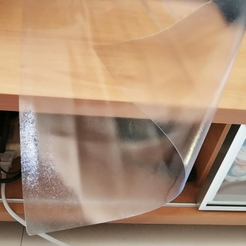 Pellicola Protettiva Trasparente in PVC Satinato Per Scrivania, Pellicola Protettiva Per Tavolo in Vetro Morbido Da 0,5mm, Tovaglia Impermeabile, Pellicola Protettiva (65x100cm/26x39in,A)