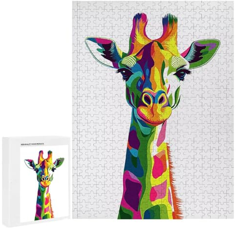 Puzzle 6000 Teile Erwachsene Farbe Giraffe, Impossible Klassische Jigsaw Puzzles 179 x 105cm, Geschicklichkeitsspiel für die ganze Familie, Puzzle farbenfrohes Legespiel Home Dekoration Geschenk k-81