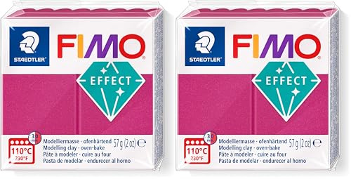 STAEDTLER 8010-21 ST Effekt Modelliermasse, Mod.Masse Fimo Effect Bordeaux meta, Standard (Packung mit 2)