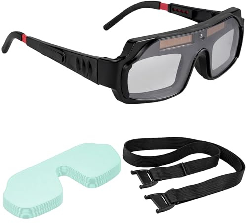 DNTHYRIN Welding Glasses Featuring Auto-Darkening Technology, Professional Welding Goggles with Adjustable Fit, Essential Eye Protection for Arc Welding and Metalwork