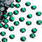 Jollin, Strass termoadesivi con retro piatto, in vetro, adatti come diamanti e gemme (20 SS, 576 pezzi, verde scuro)