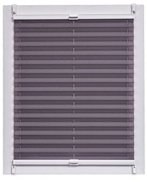Sunlines Plissee Made in Germany, Tageslicht, Crepes Uni Klemmfix, Weisse Schiene, 115 x 150 Plissee, Stoff, Anthrazit, 115 x 2.3 x 150 cm, 1 Einheiten