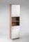 byLIVING Hochschrank NEBRASKA / Badschrank Sonoma Eiche, Türen Hochglanz weiß lackiert / Badezimmerschrank 4 Türen mit offenen Elementen & viel Stauraum / B 50, H 192, T 31,5 cm