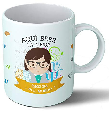 Planetacase - Taza Psicóloga - Regalo Original - Cerámica 330 mL - Taza Desayuno Apta para Microondas y Lavavajillas - psicólogos - Resistente a Lavados