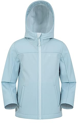 Mountain Warehouse Exodus Kids Softshell Jacket | Hooded Wind & Water Resistant, Breathable Coat with Fleece Lining for Warmth, Ideal for Playground & After-School Adventures