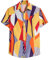 Yowablo Herren Kurzarm Shirt Einfarbig Freizeithemd Casual Hemden Leichte Atmungsaktives Bequem Leinen Sommerhemden Loose Fit (5XL,10Gelb)