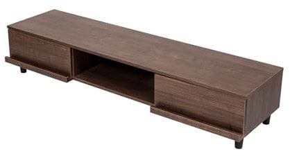 Iris Ohyama, TV-Möbel, TV-Schrank, TV-Bank, TV-Halterung für bis zu 65-Zoll-Bildschirme, 4 Regale, Kabelauslass, Zeitgenössisch, Schlafzimmer, Wohnzimmer - TV Cabinet BAB-150A - Braun