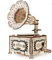 EWA Eco-Wood-Art Grammofon 3D-Holzpuzzle für Jugendliche und Erwachsene-Mechanisches Modell Grammophon-DIY-Bausatz, Selbstmontage, kein Kleber erforderlich, Natur, Braun