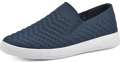 WHITE MOUNTAIN Shoes Courage Women's Sneaker Flat, Navy/Fabric, 10 M