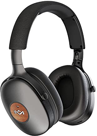 Marley House of Positive Vibration XL Auriculares ANC Over Ear - Auriculares Bluetooth Inalámbricos con Cancelación de Ruido, 32H de Reproducción, Plegables, Micrófono, Materiales Sostenibles, Negro