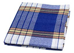 my Hamam Hamamtuch Pestemal ohne Fransen, Classic Karomuster blau, ca. 80x170 cm Saunatuch Platzsparendes Saugstarkes Strandtuch Badetuch