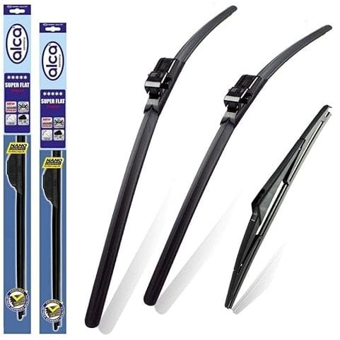 alca Germany Fits Vauxhall Astra H Hatchback 2004-2010 Set of 3 Windscreen Wiper Blades Super Flat Front Rear 2218SL 12J ASF2218SL12J