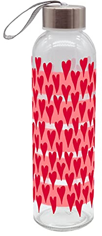 Gedalabels Trinkflasche Herzen 500ml Glas