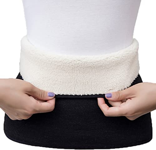 Thermal Fleece Lining Abdomen Back Warmer Belt Men Women Winter Dance Yoga Waistband Elastic Waist Binder Lumbar Support Belt Rheumatic Back Pain Brace Abdominal Stomach Kidney Warmer Protector Band