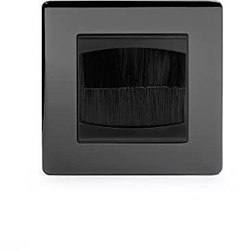 Soho Lighting Black Nickel 1 Gang 2 Module Brush Plate Blk Ins Screwless